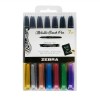MARCADOR BRUSH PEN ZEBRA METALICO 4013-76 ESTUCHE 7PZAS C.SURT