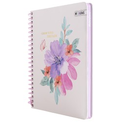 CUAD 1/2 OFICIO GARDEN  MOOVING FLORES CON LILA 17X21,5CM 96H