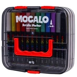 MARCADOR ACRILICO M&G PINCEL LIQUDO MOCALO 36 COLORES X SET APMT80K0 CJA CUADRADA