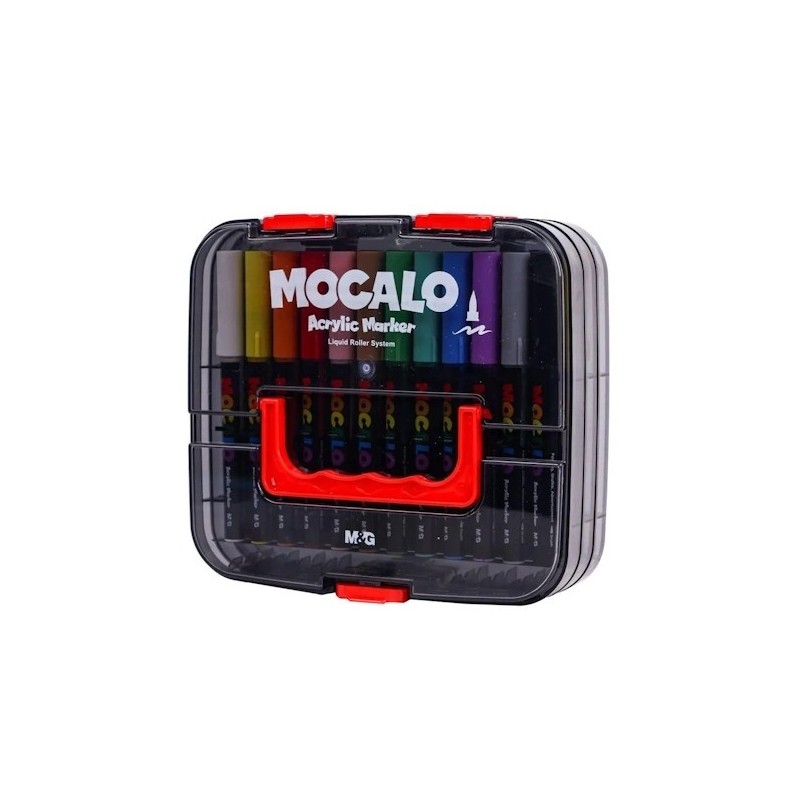 MARCADOR ACRILICO M&G PINCEL LIQUDO MOCALO 36 COLORES X SET APMT80K0 CJA CUADRADA