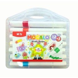 MARCADOR ACRILICO M&G MOCALO KIDS 12+2 PUNT REDONDA APMT80K4
