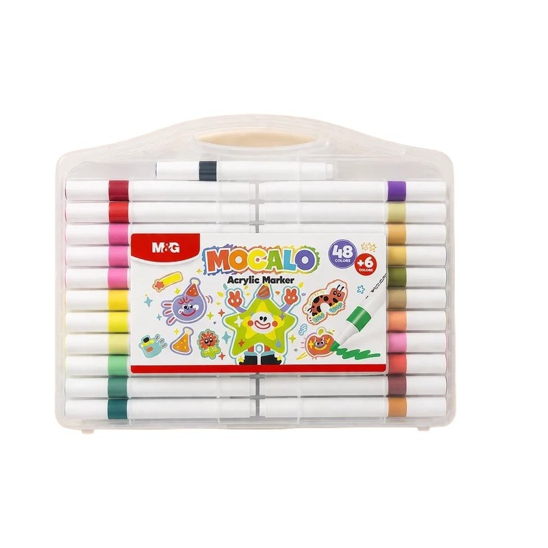MARCADOR ACRILICO M&G MOCALO KIDS 48+6 PUNT REDONDA APMT80K7