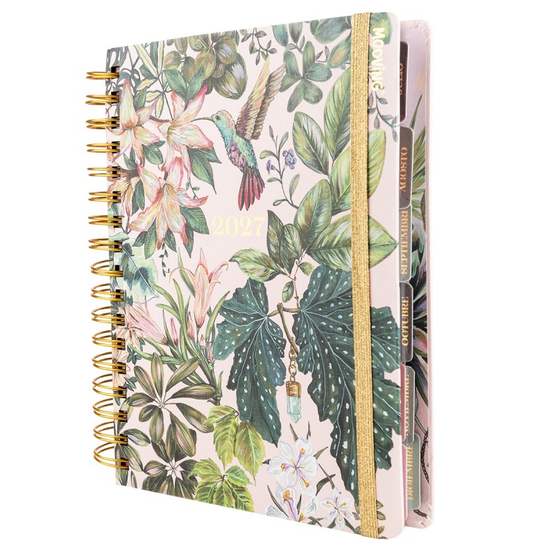 AGENDA 2027 MOOVING 16,5X22 DÍA X PÁGINA FLORAL 1414241 COLIBRI